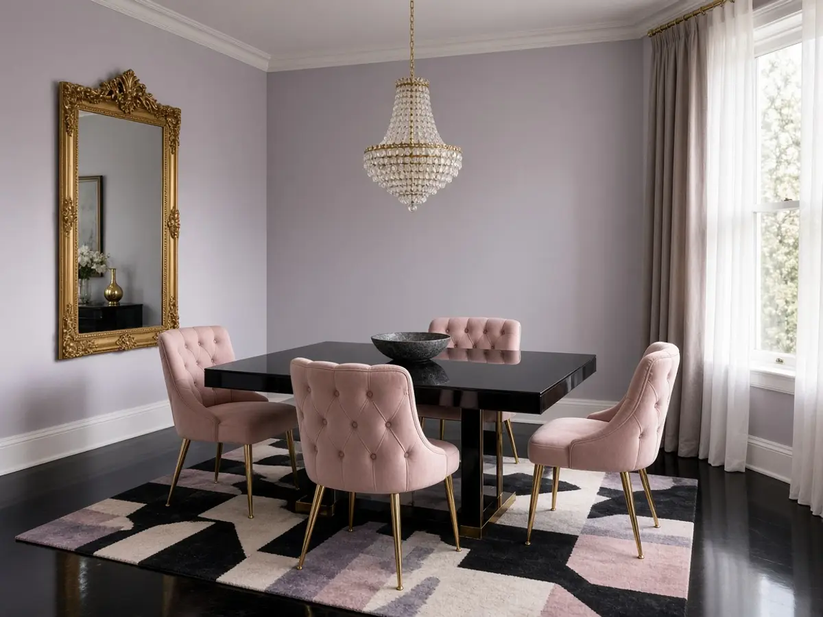 Hollywood Regency kitchen or dining