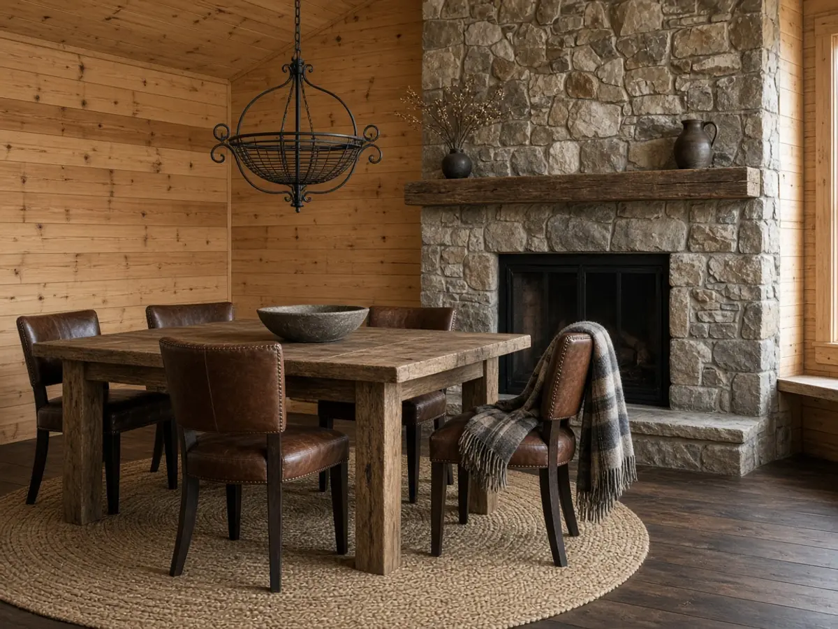 Rustic / Lodge kitchen or dining